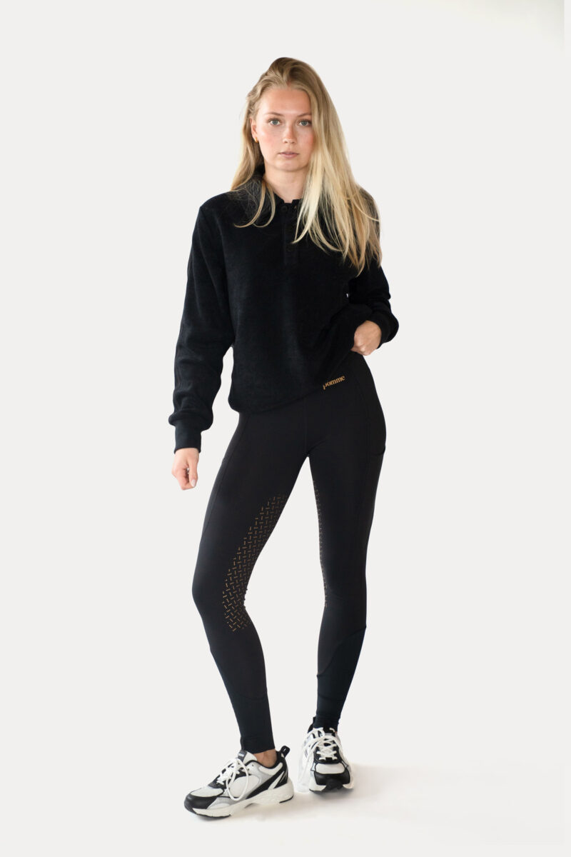 Leggings de equitación con brillo negro Pomme Millie