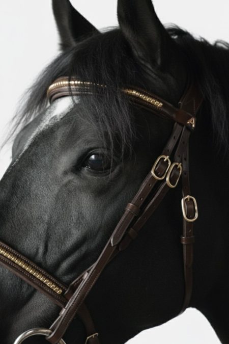 Amiko  Straight Clincher Browband, Havana Brown