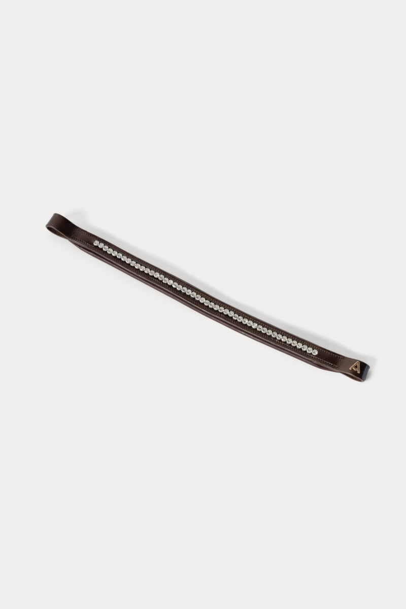 Amiko Essential Straight Crystal Stirnband, Havannabraun