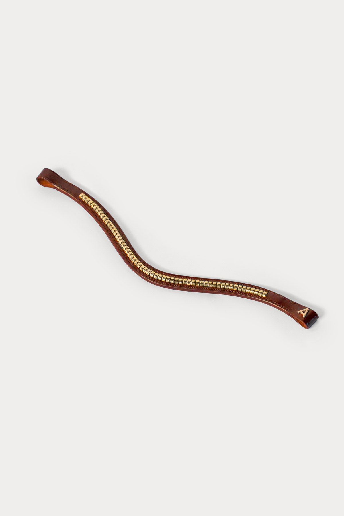 Amiko Essential Bent Clincher Browband, Cognac