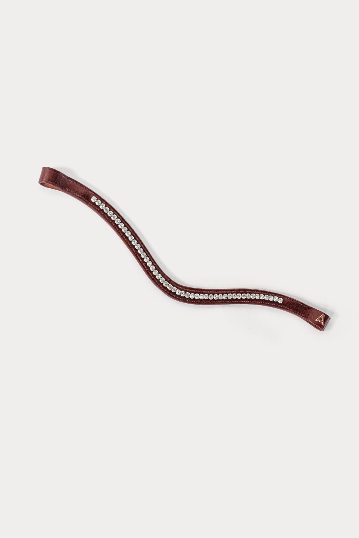 Amiko Essential Bent Crystal Browband, Cognac