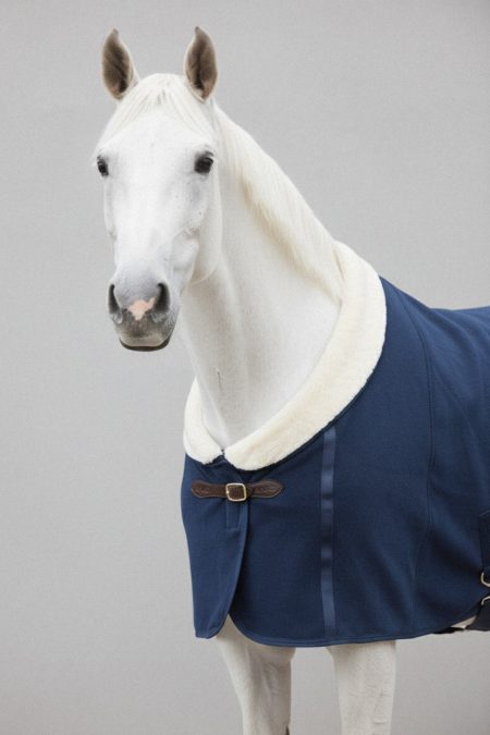 Amiko Showrug with Fur, Navy