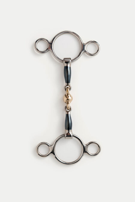 Bocca Bits, Dani Tom Thumb Bit with Blue Sweet Iron & Brass Lozenge