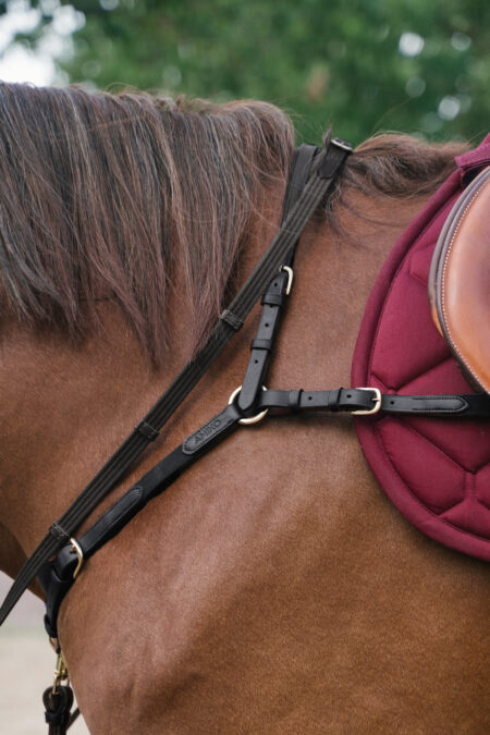 Amiko Classic Bridge Breastplate with Martingale Attachment, Black