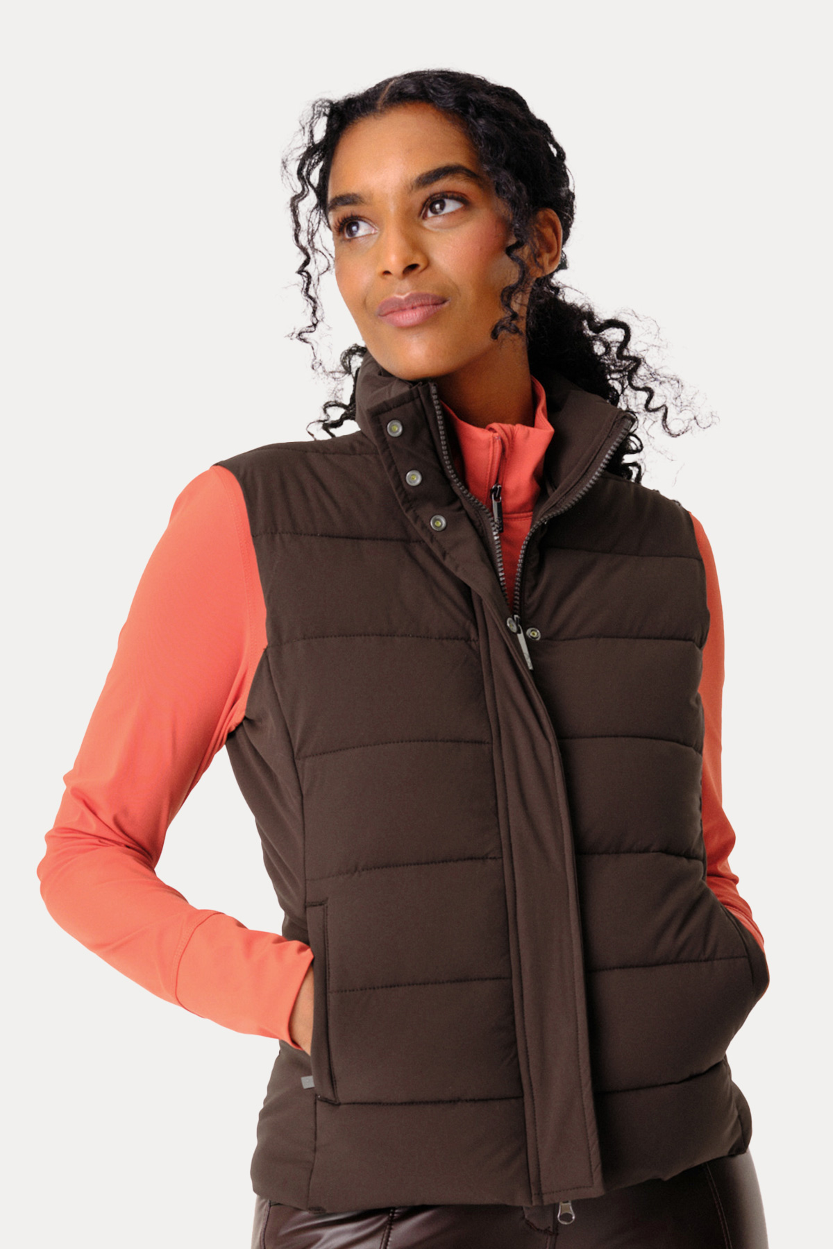 PS de Suède, gilet rembourré Joan, marron foncé