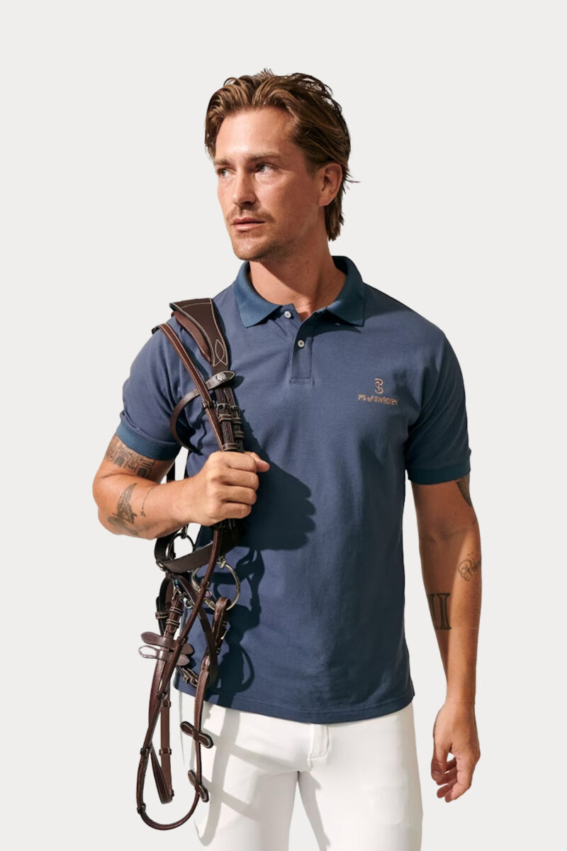 PS de Suède, polo Lucas Pique, bleu tempête