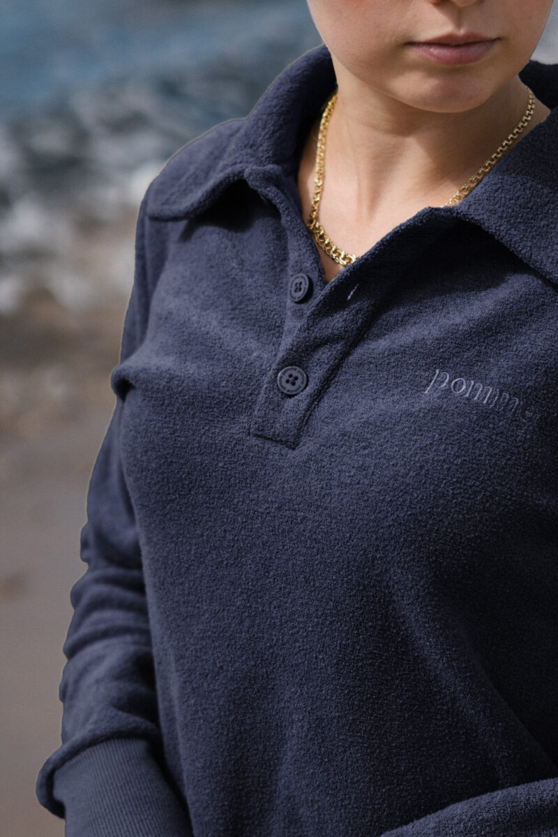 Camisa de rizo azul medianoche Pomme Riviera