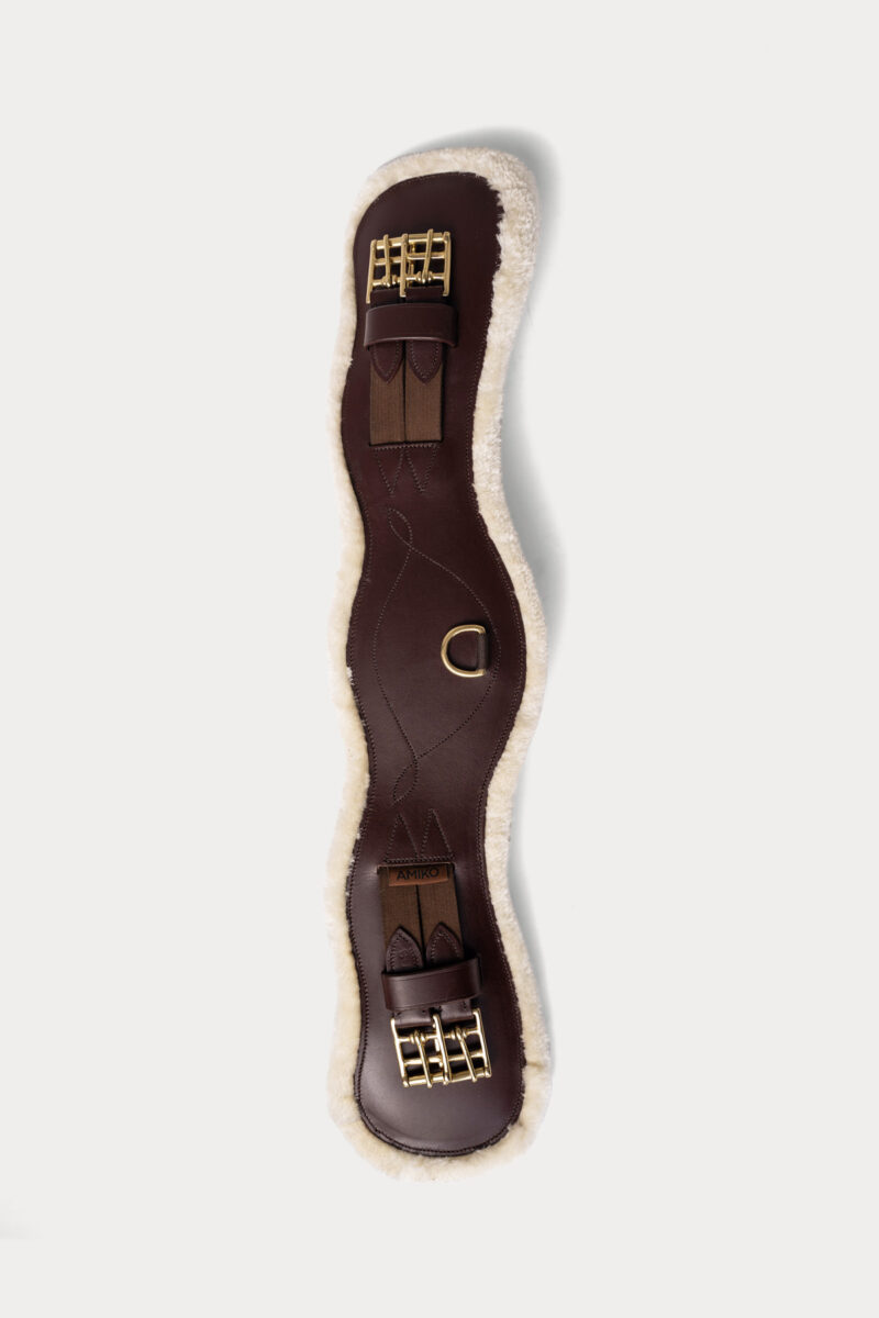 Sangle de dressage Amiko Essential avec fourrure, marron