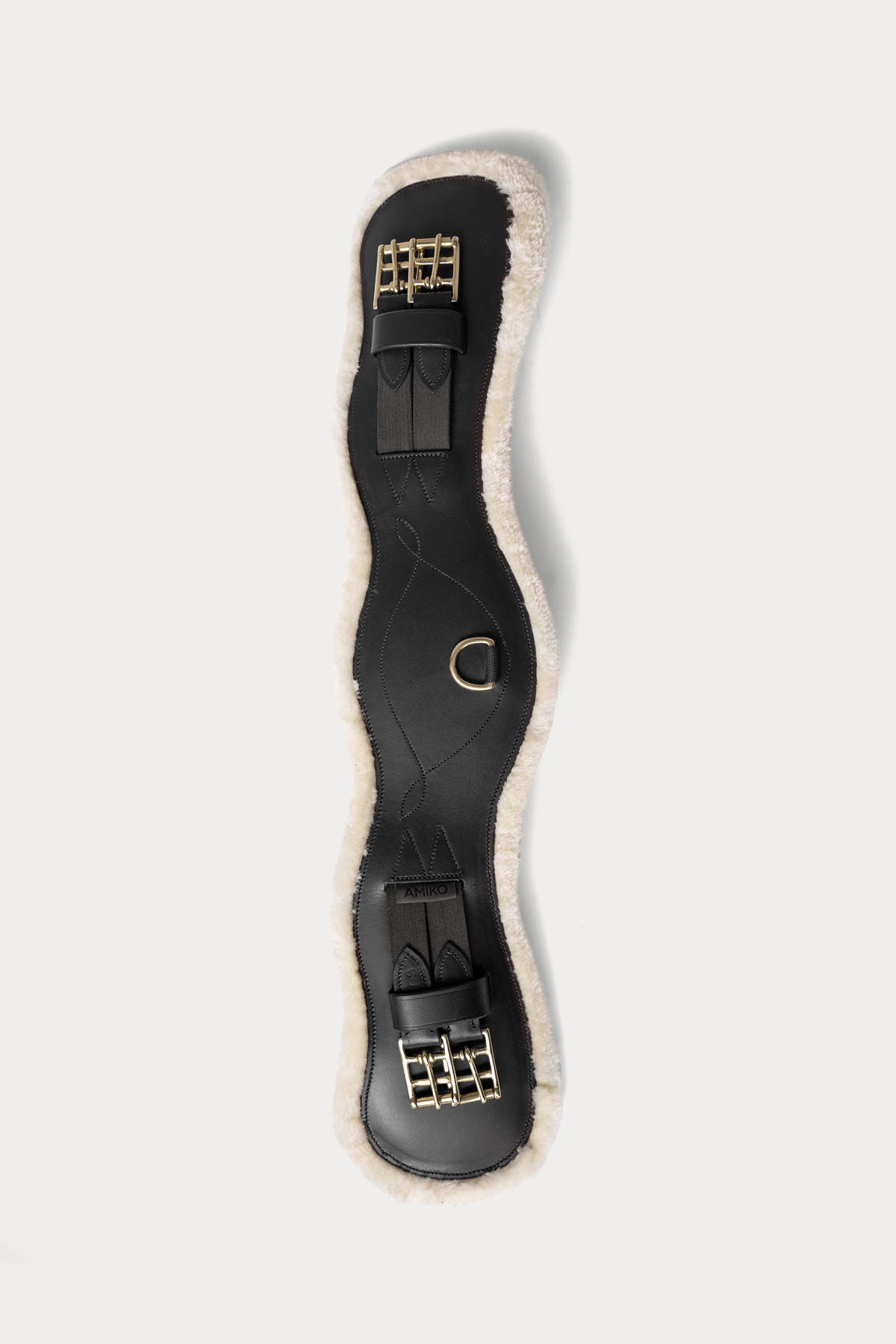 Amiko Essential Dressage Girth with Fur, Black