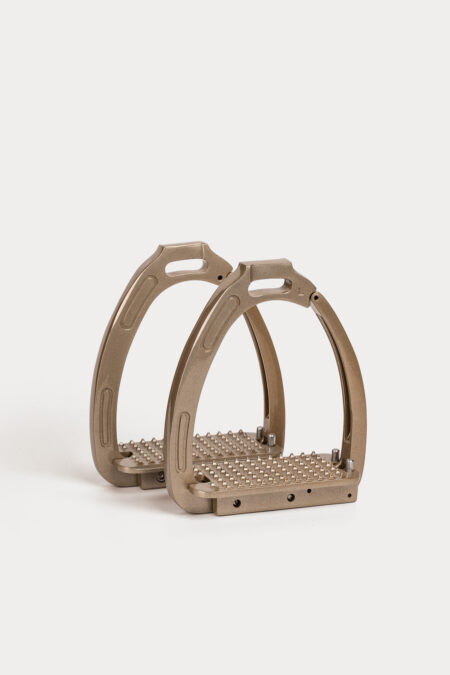 Amiko Magnetic Safety Stirrups, Aluminium Top Opening, Gold