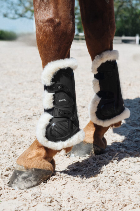 Amiko Performance Tendon Boots with Fur, Black