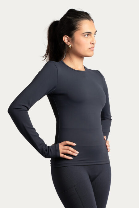 Amiko Women's Super Soft Long Sleeve, Midnight Blue