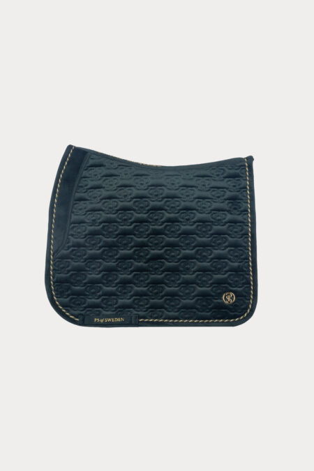 PS of Sweden, Saddle Pad Dressage Velvet Monogram, Midnight Green