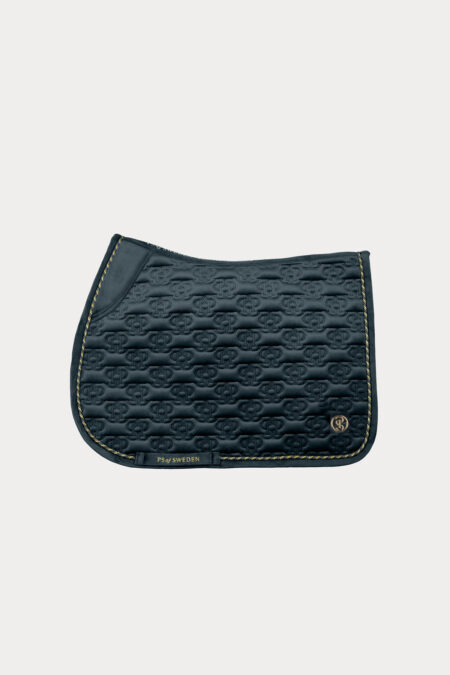 PS of Sweden, Saddle Pad Jump Velvet Monogram, Midnight Green