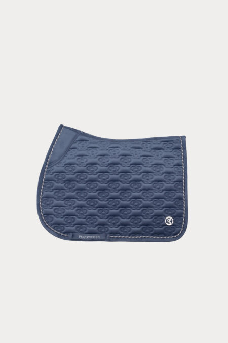 PS of Sweden, Saddle Pad Jump Velvet Monogram, Mist Blue