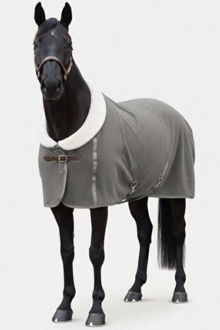 Amiko Showrug with Fur, Grey