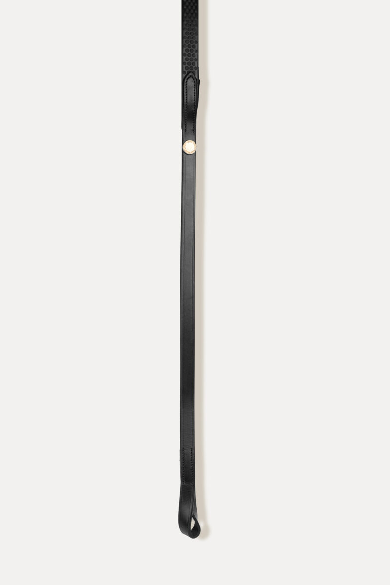 Amiko Essential Rubber Reins Loop W Stoppers, Black