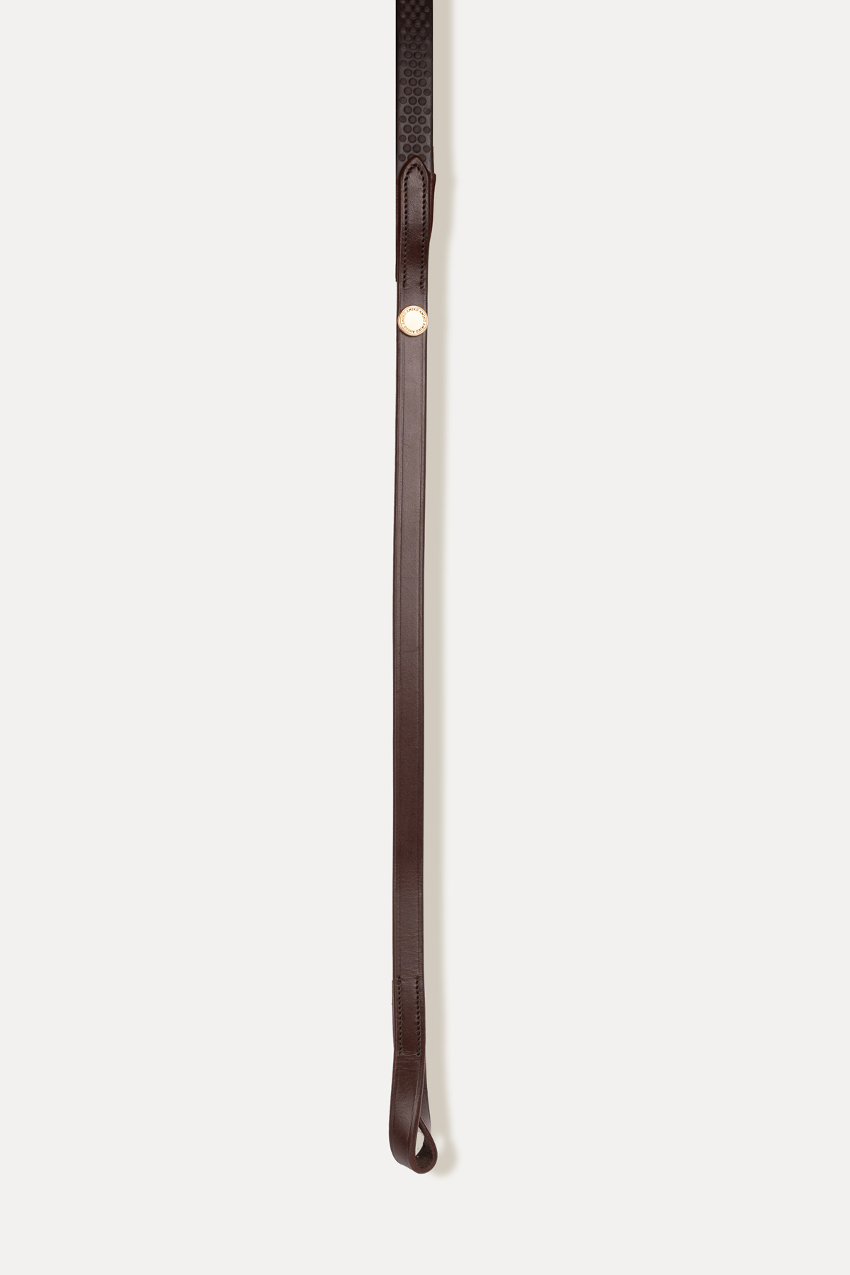 Amiko Essential Rubber Reins Loop W Stoppers, Havana Brown