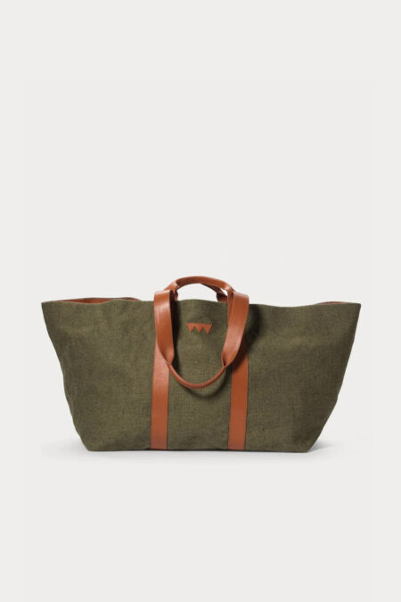 Get The Gallop, Canvas Hay Bag Large, Green W Leather Strap