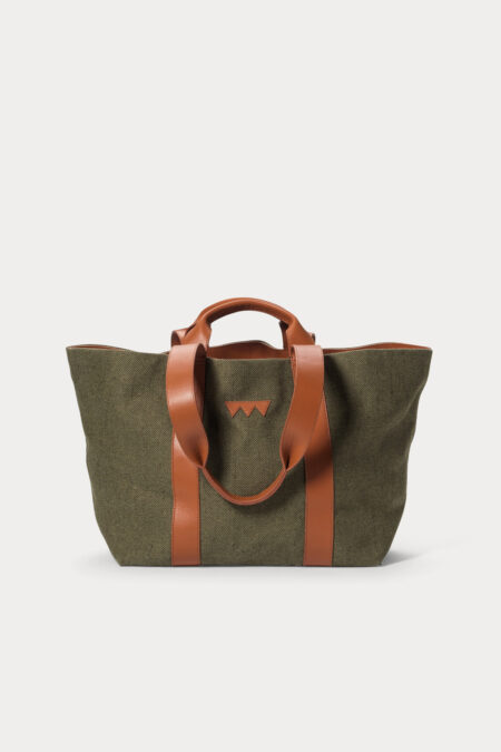 Get The Gallop, Canvas Hay Bag Medium, Green W Leather Strap