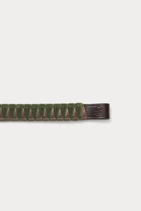 Get The Gallop, Sharktooth Browband, Leather W Green Velvet