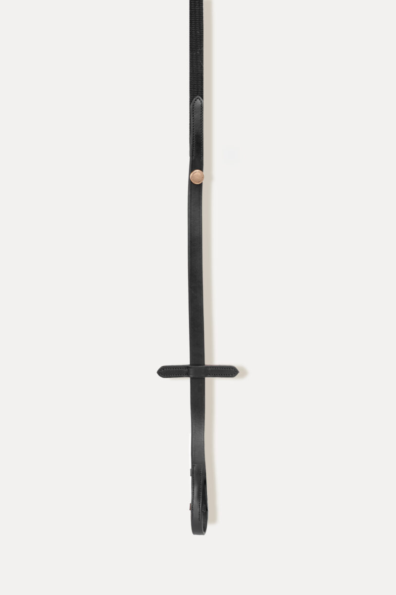 Amiko Essential Woven Reins W Stoppers, Black