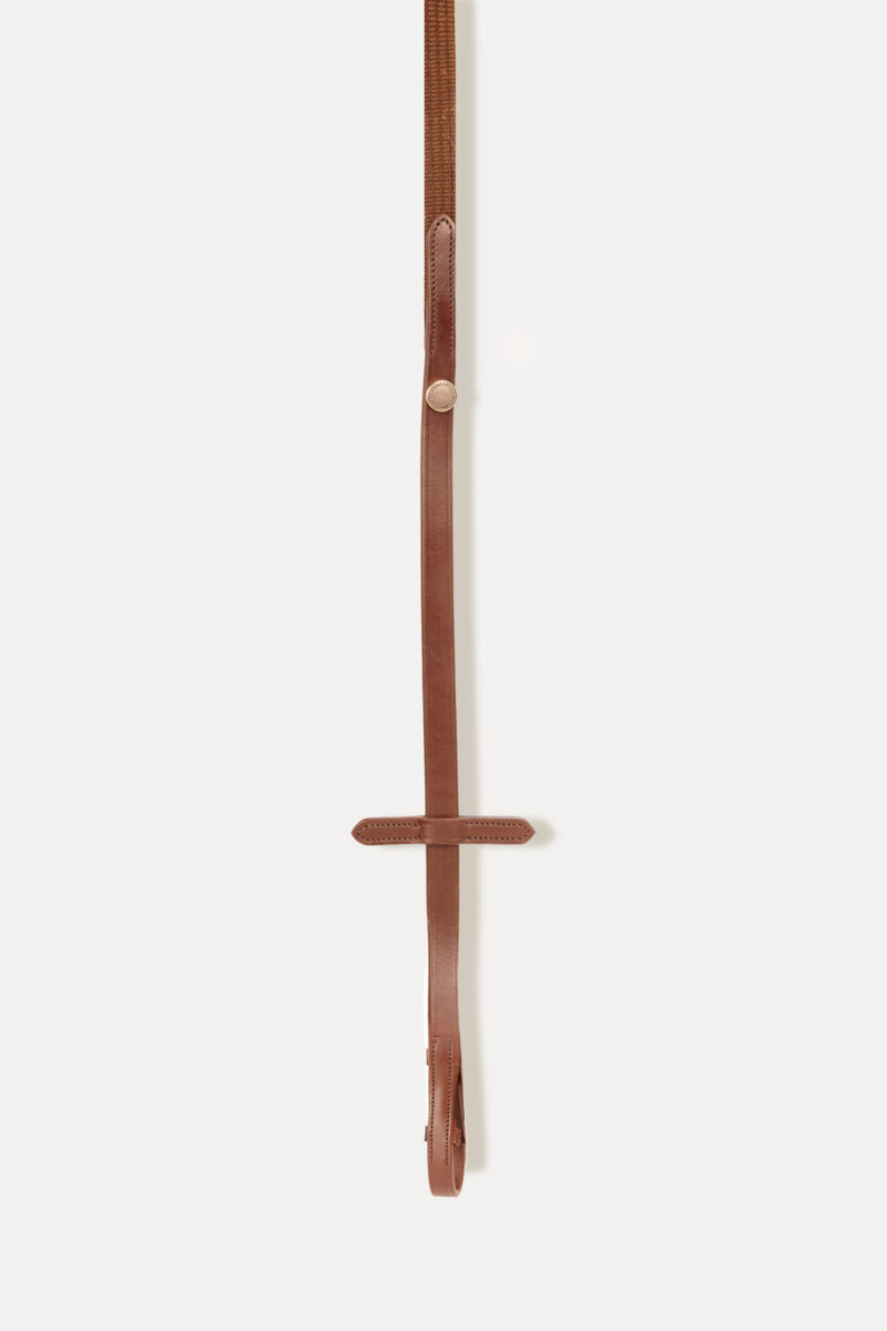 Amiko Essential Woven Reins W Stoppers, Cognac
