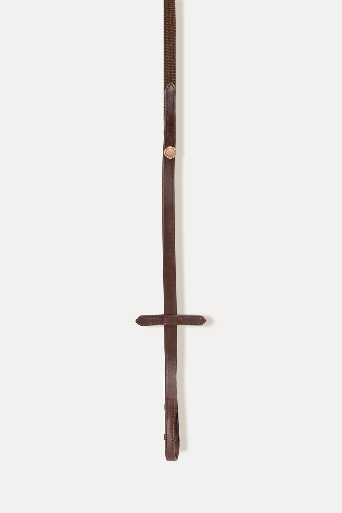 Amiko Essential Woven Reins met Stoppers, Havana Brown