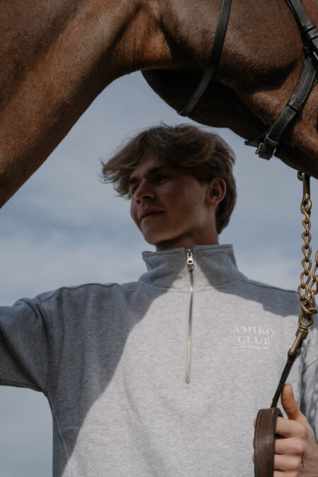 Amiko Man Gustav Half Zip, Grey Melange