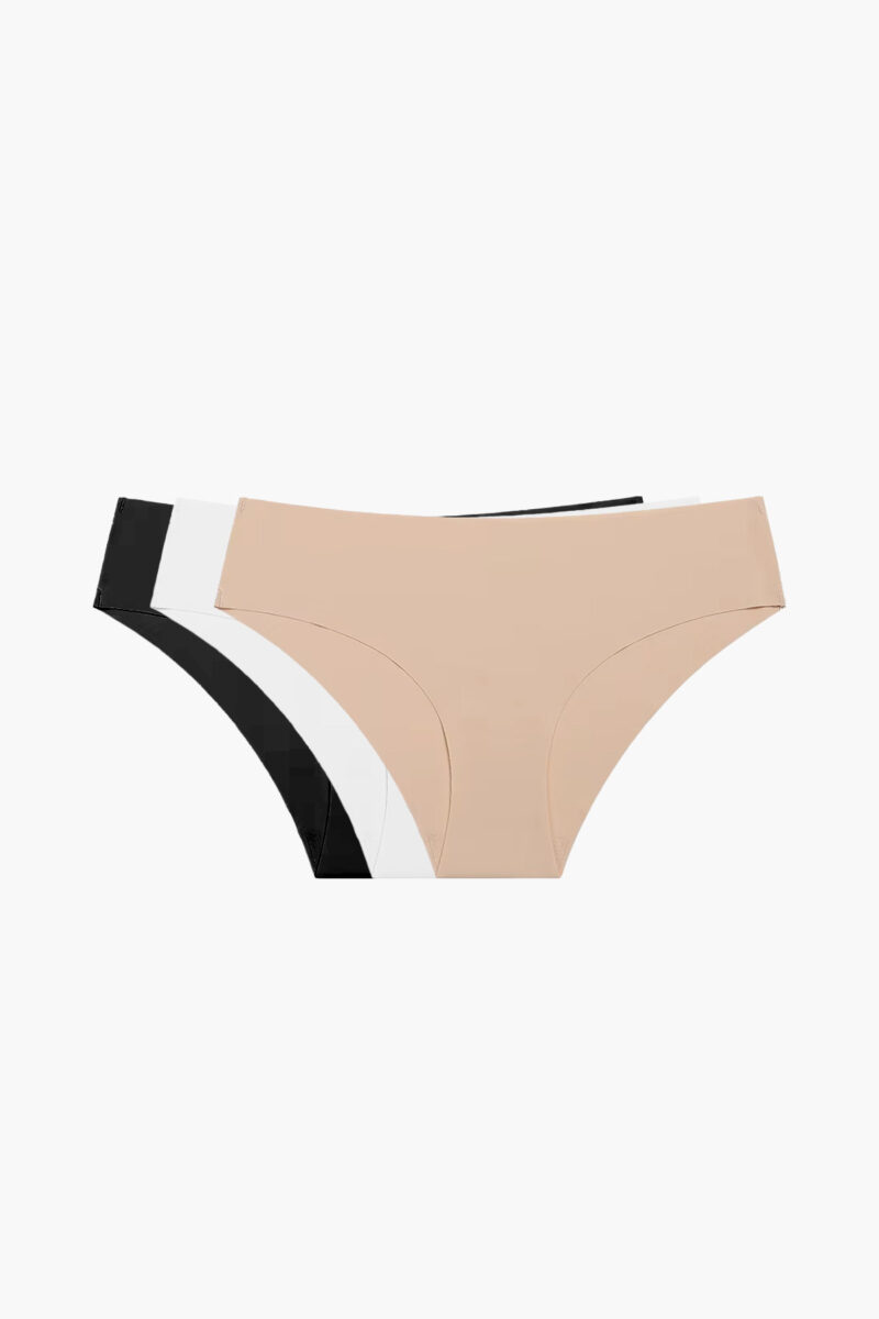 Pomme Olivia Invisible Slips 3-pack, Zwart/Wit/Zand