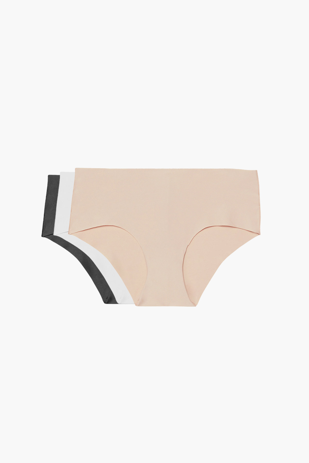 Pomme Olivia Invisible Hipster 3-pack, Black/White/Sand