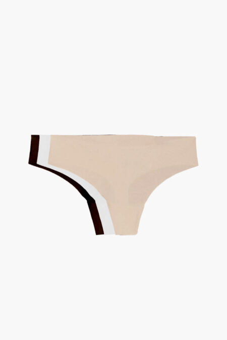 Pomme Olivia Invisible Thong 3-pack, Black/White/Sand
