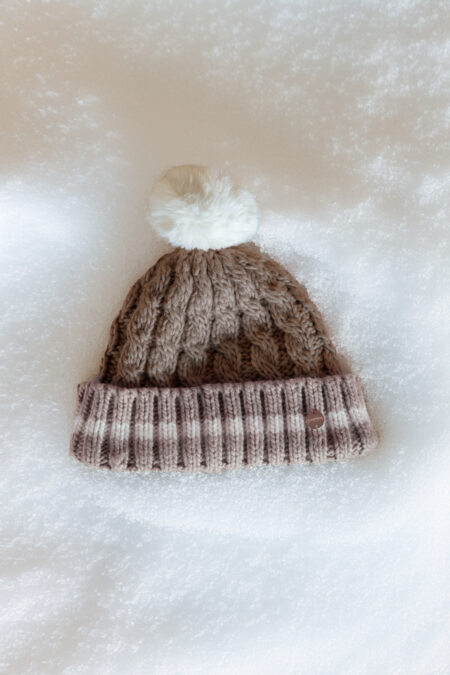Pomme Lily Beanie, Brown/Creme