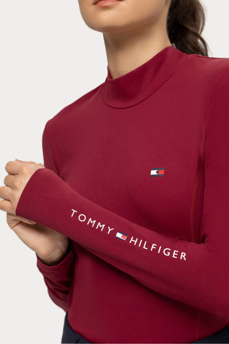 Tommy Hilfiger, High Neck Long Sleeve Baselayer, Rouge