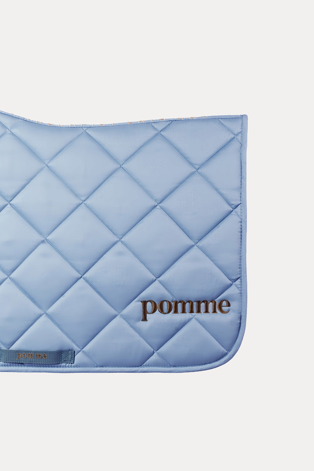Tapis de selle de dressage Pomme, bleu tourterelle/nougat