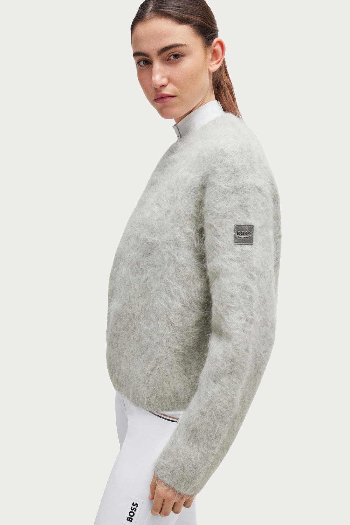Hugo Boss, Pearl Luxury Stickad Tröja, Grå