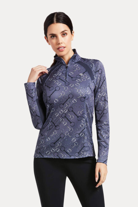 Ariat, Sunstopper 2.0 1/4 Zip, Charcoal Bit Print