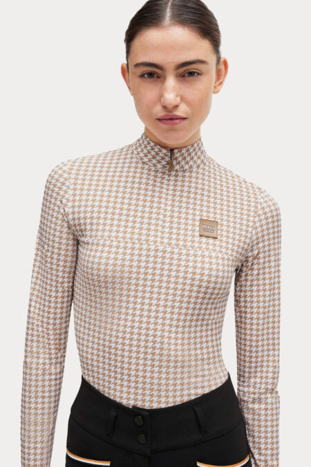 Hugo Boss, Rachel Training Shirt Houndstooth, Camel