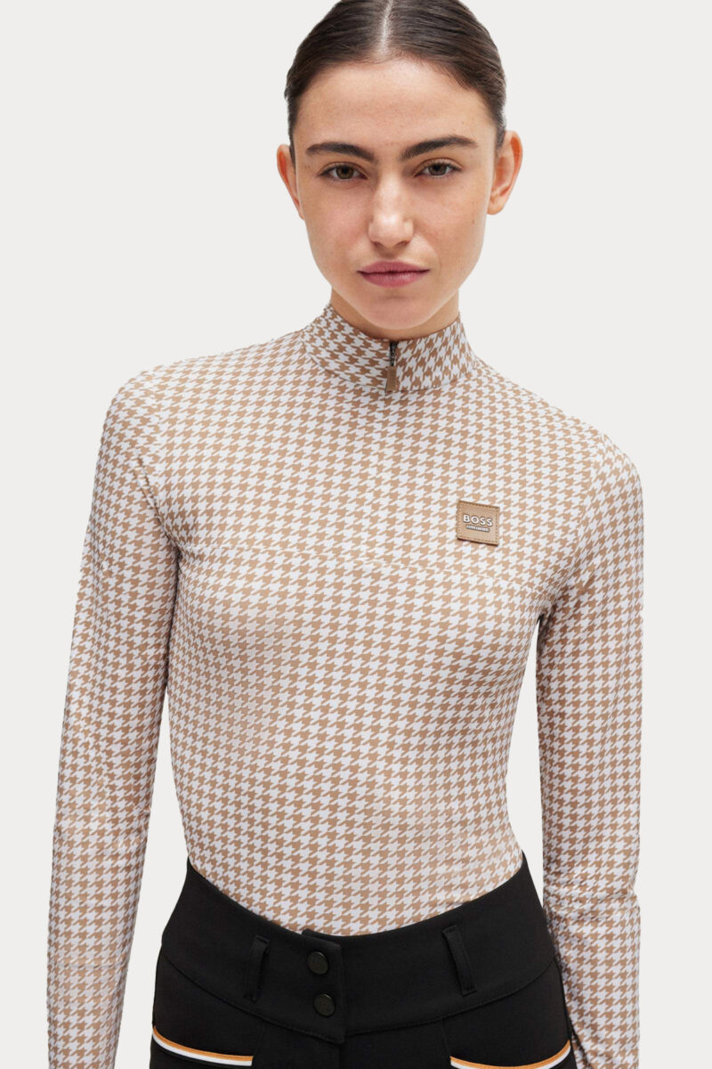 Hugo Boss, Rachel Träningströja Hundtandsmönster, Kamel