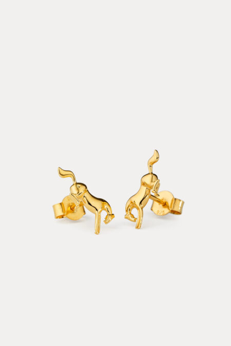 Get The Gallop, Bucking Horse Earrings, Gold