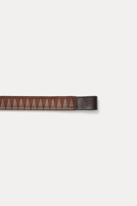 Get The Gallop, Sharktooth Browband, Leather W Brown Velvet