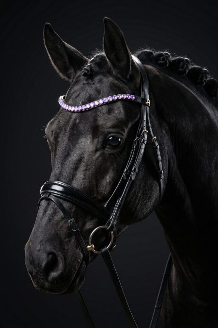 Amiko Browband Crystal Lavender Bent, Black