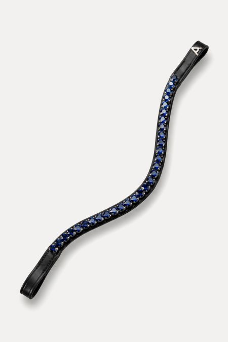 Amiko Browband Crystal Ocean Blue Bent, Black