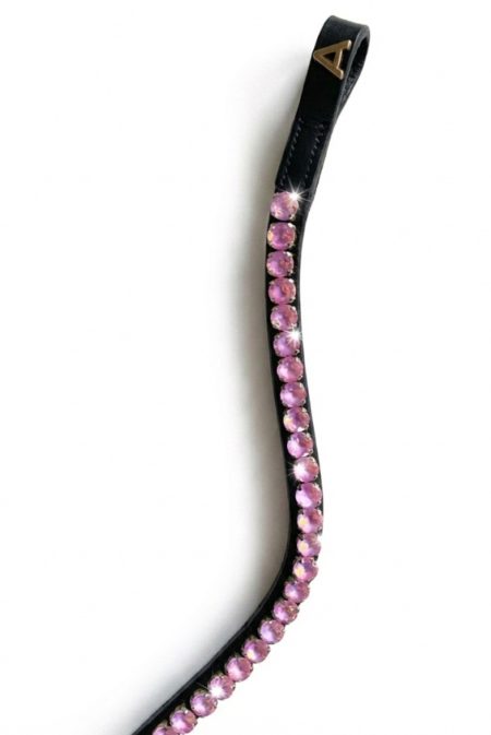 Amiko Browband Crystal Bright Pink Bent, Black