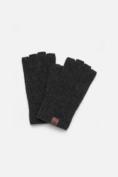 Back On Track, "Ash" Fingerless Gloves, Grey